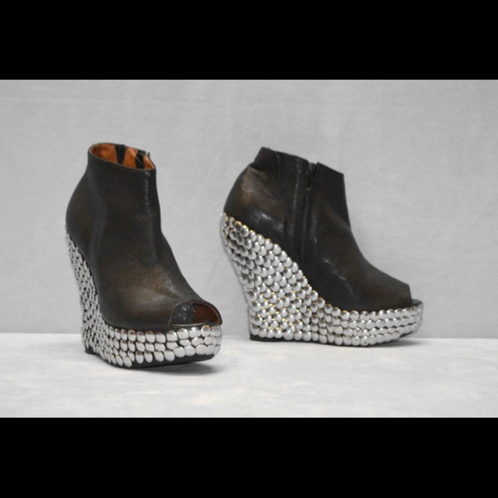 Jeffrey Campbell studded Peekaboo booty wedges